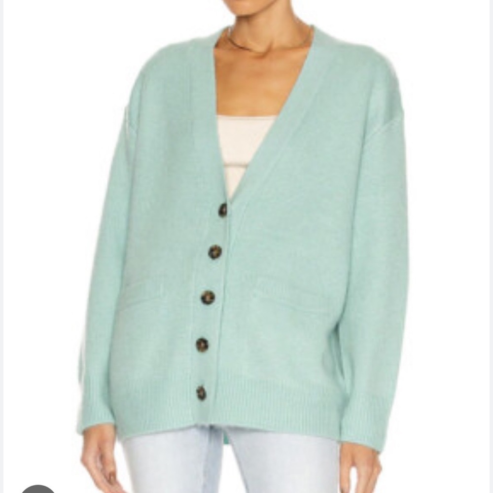 Re/Done Oversized 90’s Cardigan in Spearmint - Picture 3 of 7